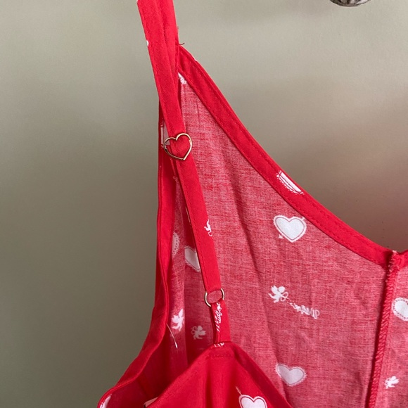 NWT Wildfox Cupid Hearts Red Romper Nightie Small - Picture 4 of 6